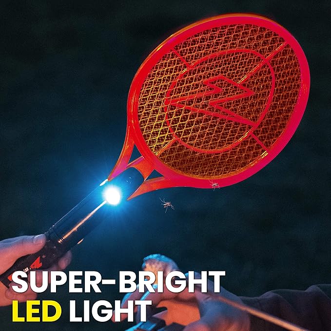 ZAP IT! Bug Zapper Rechargeable Bug Zapper Racket 4000 Volt USB Charging Cable 2 Pack