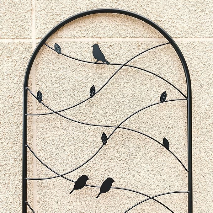 4 Pack Large Garden Trellis Heavy Duty Rustproof Iron Plant Trellis for Potted Plant Support Metal Climbing Rose Trellis Vine Vegetable Cucumber Black -71 H x 19.7 W