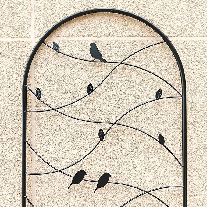 4 Pack Metal Garden Trellis 71 x 19.7 Rustproof Trellis for Climbing Plants Outdoor Flower Support Bird Deco Black