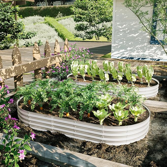 Galvanized Steel Raised Garden Bed 8x4x1ft (96x48x12) - Commercial-Grade Planter Box for Vegetables &amp Flowers | 1200lb Capacity | Rust-Proof &amp Expandable Design | 30-Min Assembly