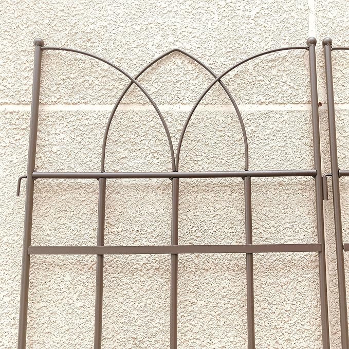 4 Pack Large Garden Trellis 71 H x 17.7 W Heavy Duty Rustproof Brown Iron Plant Trellis for Potted Plant Support Metal Climbing Rose Trellis Vine Vegetable Cucumber