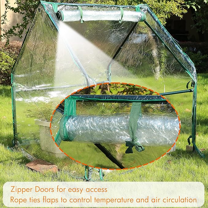 Gardzen Mini Greenhouse Heavy Duty Portable Green House Clear Tent Small Greenhouse for Indoor Outdoor Plants 36.2”(L) x36.2”(W) x42.5”(H)