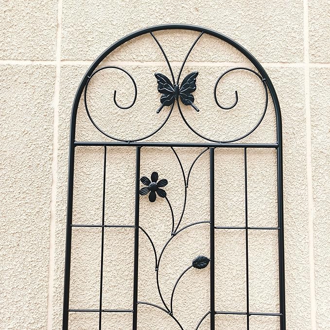 2 Pack Metal Garden Trellis 71 x 19.7 Rustproof Trellis for Climbing Plants Outdoor Flower Support Black-113