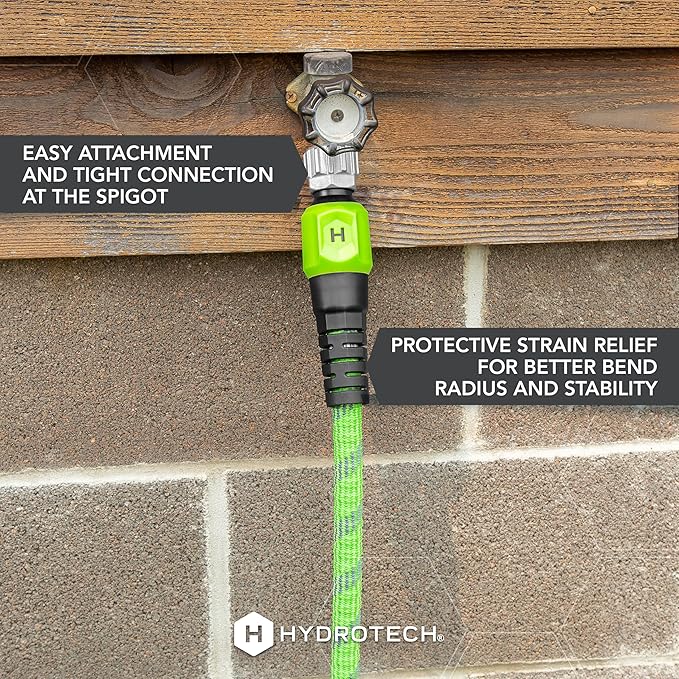HydroTech 50 ft Expandable Garden Hose - Pro Series 2x Max Flow 3/4 No-Kink Flexibility Lightweight Hose for Lawn Garden Car Washing Deck and Patio Cleaning