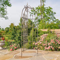 Zaer Ltd. Metal Garden Arch Trellis 7.7ft Tall Three-Panel Design with Fleur-de-lis 25 x 25 x 92.5 inches (Antique Bronze)