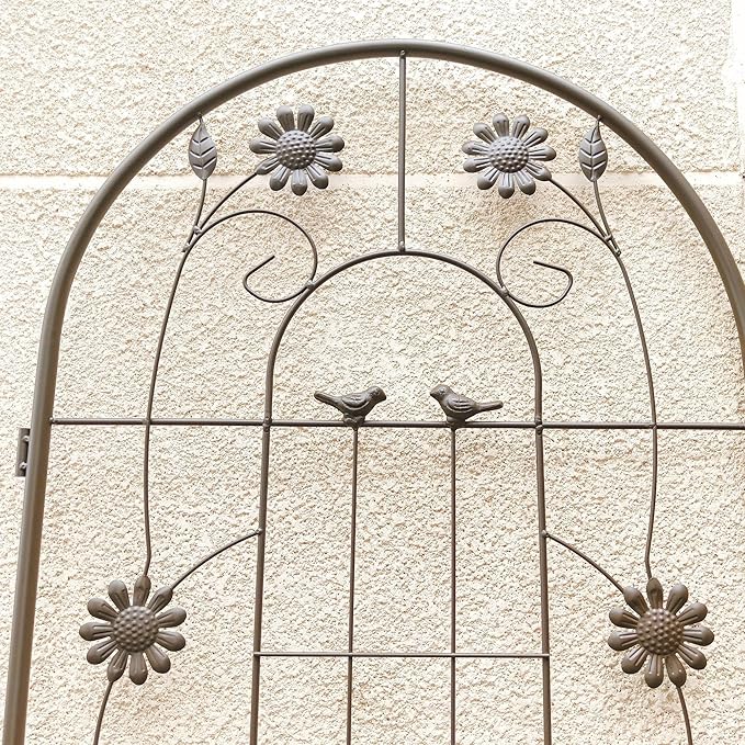 2 Pack Large Garden Trellis Heavy Duty Rustproof Iron Plant Trellis for Potted Plant Support Metal Climbing Rose Trellis Vine Vegetable CucumberBlack-71 H x 19.7 W