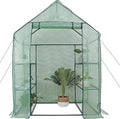 Smartxchoices Walk-in Greenhouse 3-Tier Outdoor Indoor with 6 Shelves Green Plants House for Seedlings Herbs or Flowers in Any Season-Gardening Rack Green