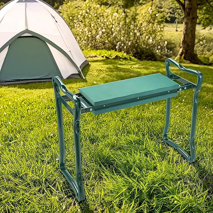 Collections Etc Garden Kneeler and Seat Green