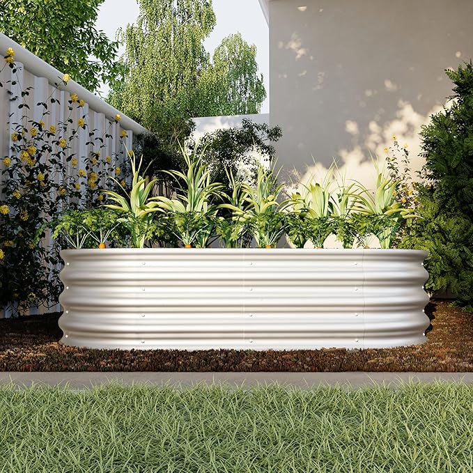 4x2x1ft Raised Garden Bed Kit Galvanized Planter Raised Garden Beds for Outdoor for VegetablesFlowers Herbs Heavy Duty Rust Resistant Easy Assembly