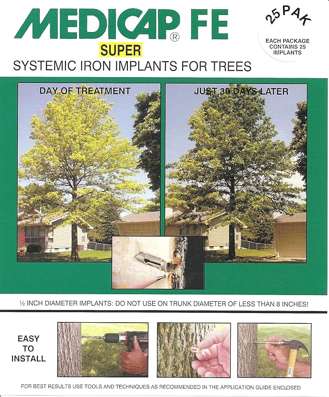 25-Pack FE SUPER Systemic Iron Tree Implants for Control of Iron Chlorosis 1/2-Inch