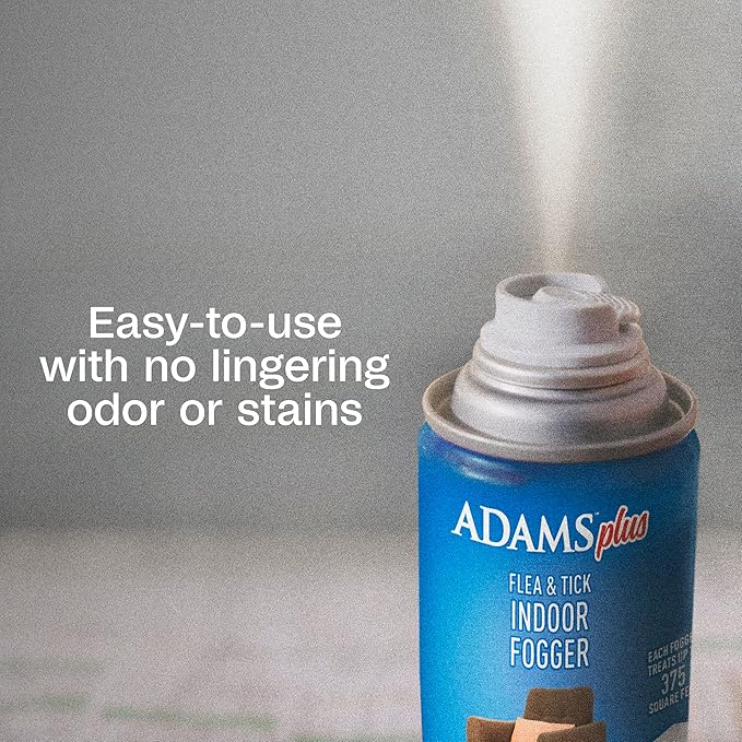 ADAMS Plus Flea &amp Tick Indoor Fogger 3 x 3 oz Cans Kills Fleas Flea Eggs Ants House Flies Cockroaches Mosquitoes and Many Other Pests Indoor House Treatment Each Fogger Treats 375 sq ft