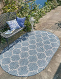 Unique Loom Outdoor Trellis Collection Area Rug - Trellis (Oval 7' 10 x 10' 0 Navy Blue/ Ivory)